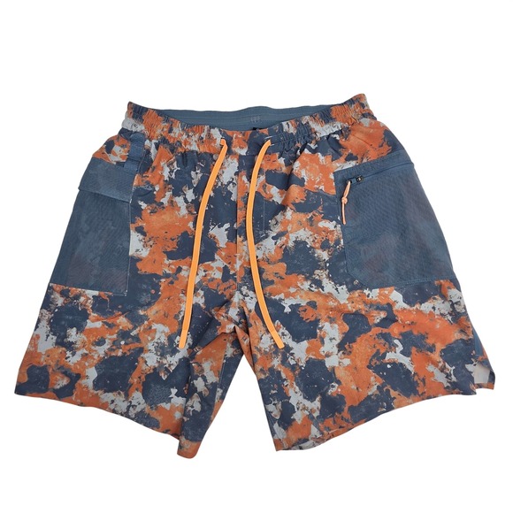 Lululemon Other - Lululemon Mens Camo Athletic Shorts Orange Blue Mesh Pocket LM7B06S Size M